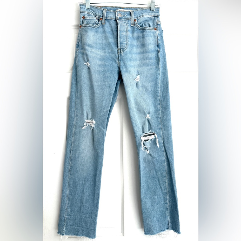 Levi’s Wedgie Straight Distressed Light Blue Women's Jeans